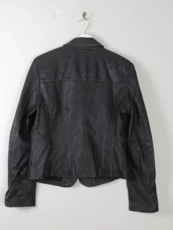 Women's Vintage Black Leather Jacket M