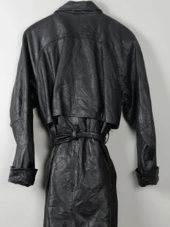 Women's Vintage Black Leather Short Coat M