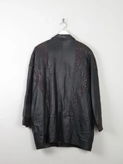 Women's Vintage Black Leather 80s Jacket L