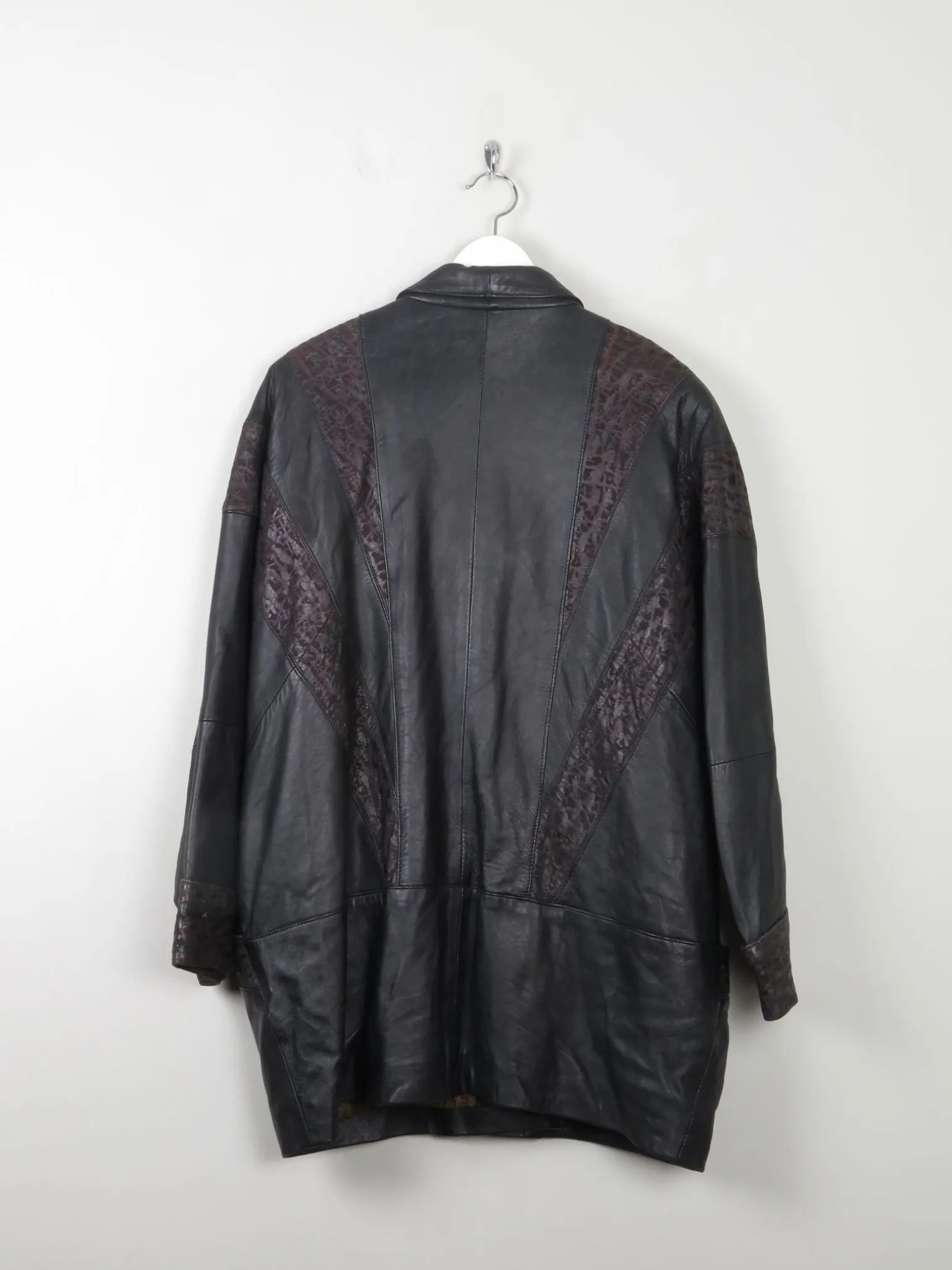 Women's Vintage Black Leather 80s Jacket L