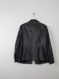 Women's Vintage Black Leather Jacket L/XL