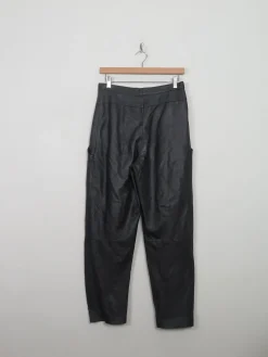 Women's Vintage Black Leather Trousers 30