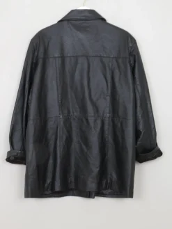Women's Vintage Black Leather Jacket L/XL