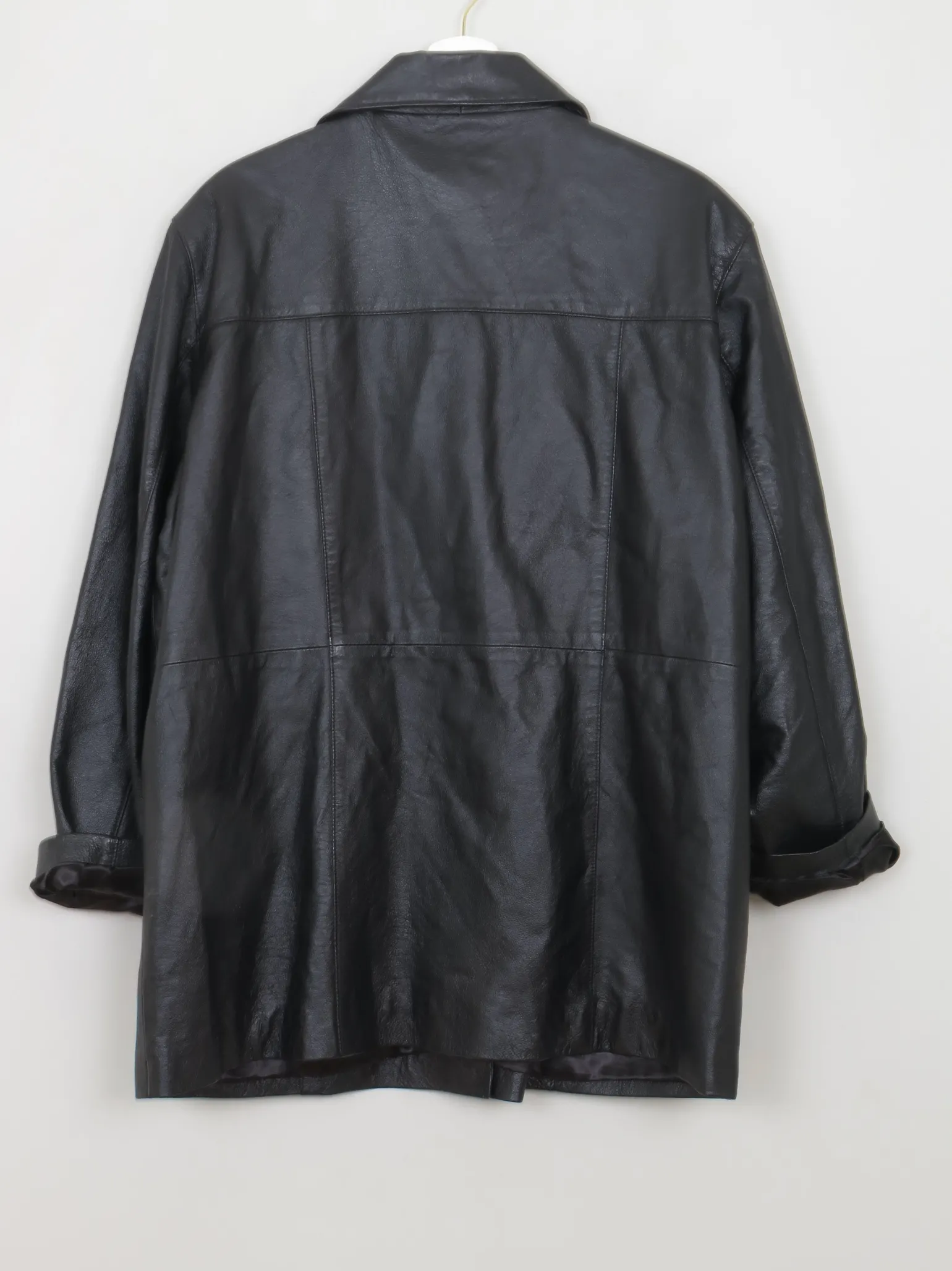 Women's Vintage Black Leather Jacket L/XL