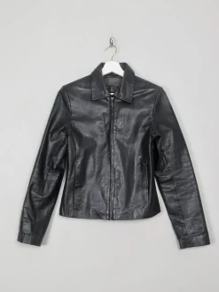 Women's VIntage Black Leather Jacket XS/S