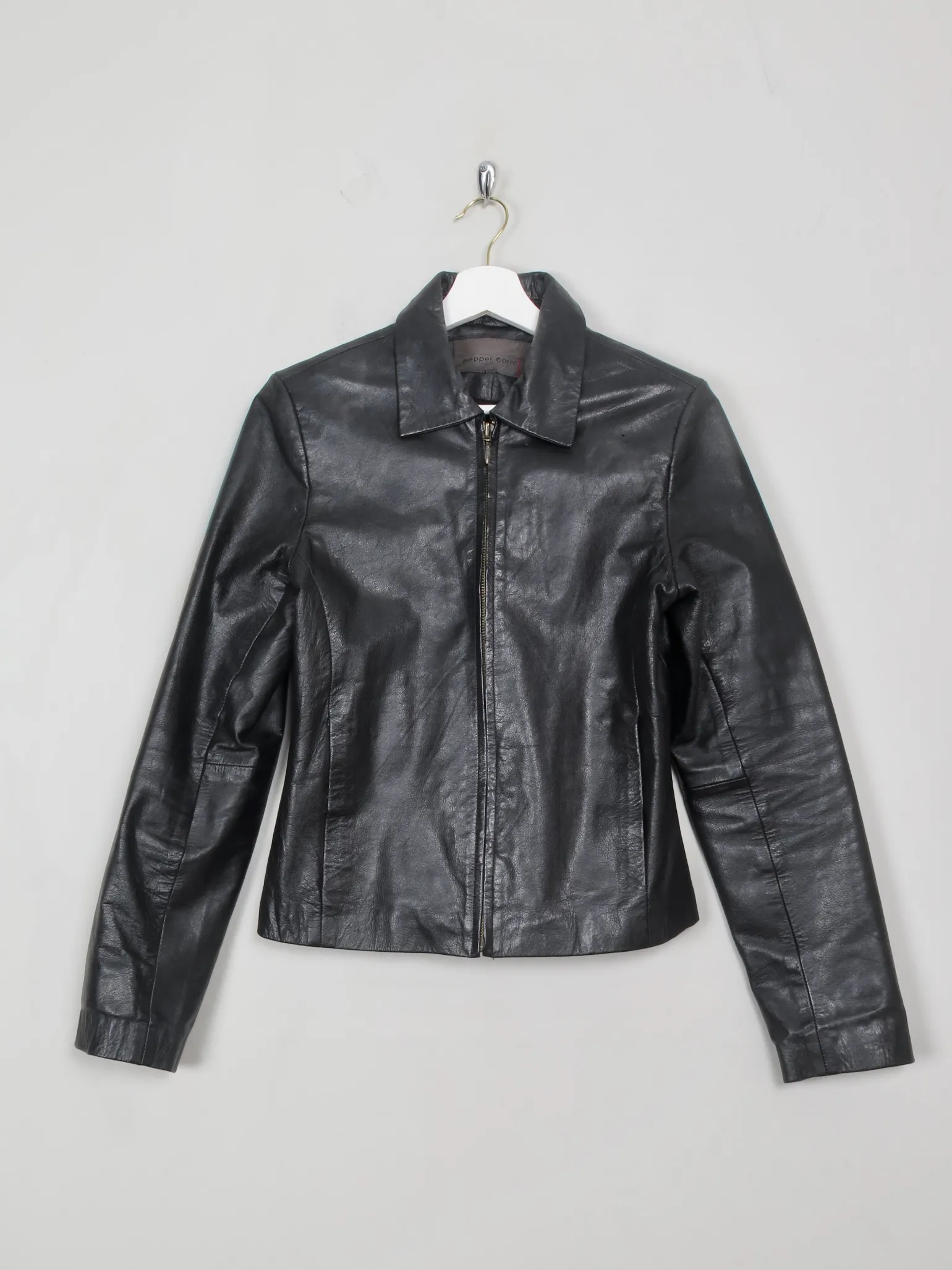Women's VIntage Black Leather Jacket XS/S
