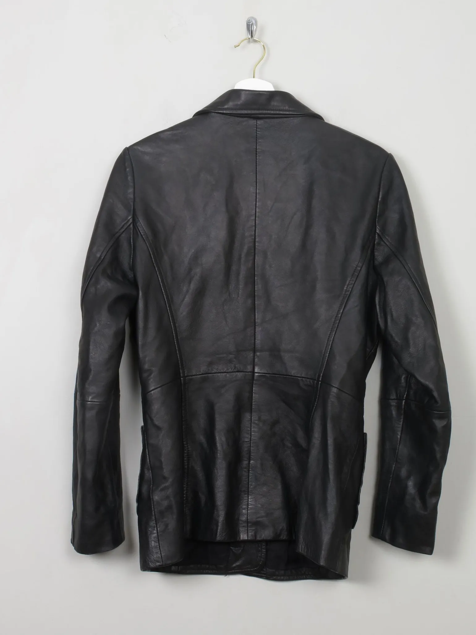 Women's Vintage Black Leather Jacket S