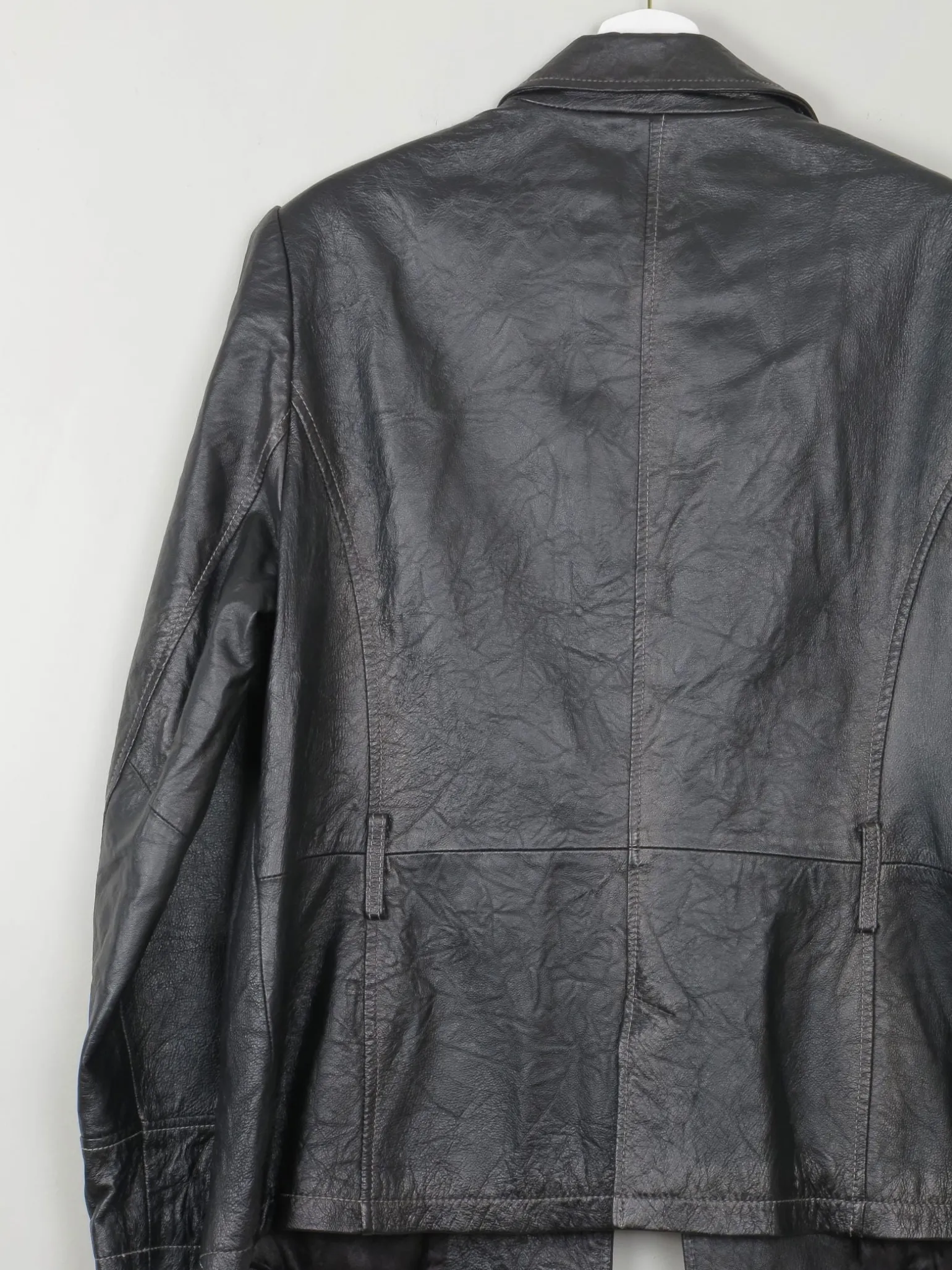 Women's Vintage Black Leather Jacket L/XL