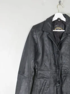 Women's Vintage Black Leather Jacket XS
