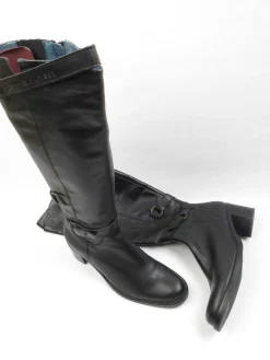 Women’s Vintage Black Leather Tommy Hilfiger Boots 7 UK 40 Eu