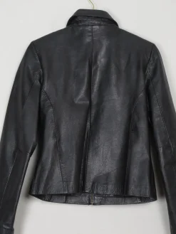 Women's VIntage Black Leather Jacket XS/S