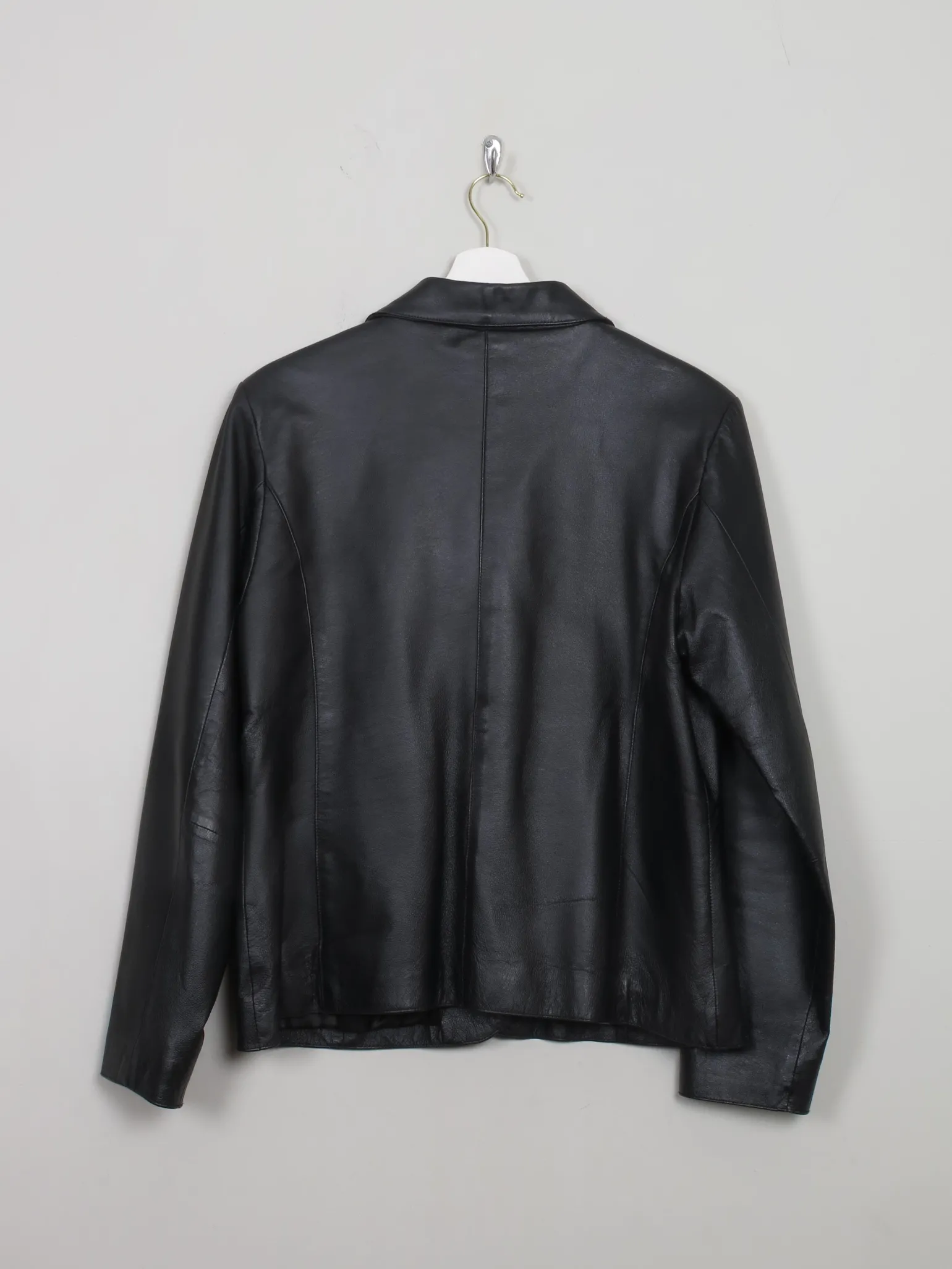 Women's Vintage Black Leather Jacket M