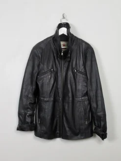 Women's Vintage Black Leather Jacket M/L