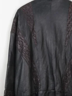 Women's Vintage Black Leather 80s Jacket L