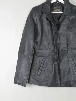 Women's Vintage Black Leather Jacket XS