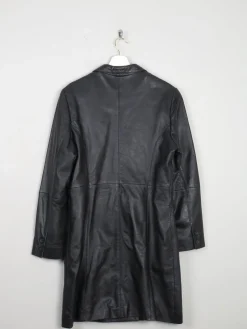 Women's Vintage Black Leather Short Coat M