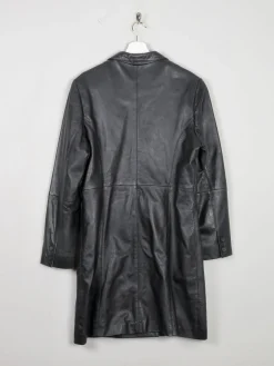 Women's Vintage Black Leather Short Coat M