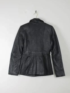 Women's Vintage Black Leather Jacket XS