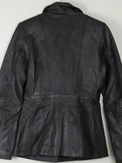 Women's Vintage Black Leather Jacket XS