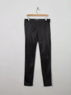 Women's Vintage Black Malene Birger Satin Trousers 31W
