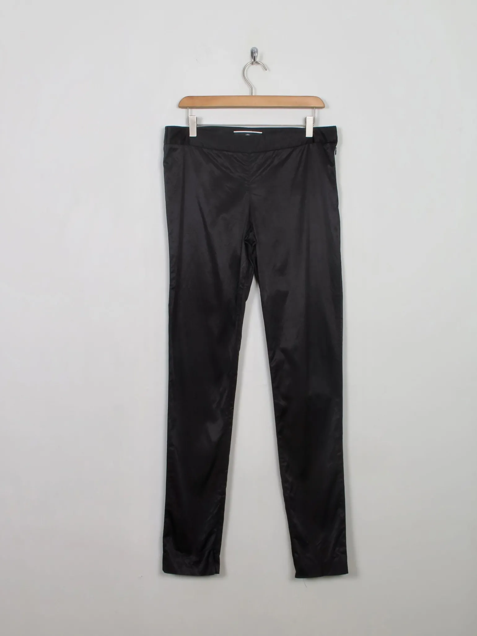 Women's Vintage Black Malene Birger Satin Trousers 31W