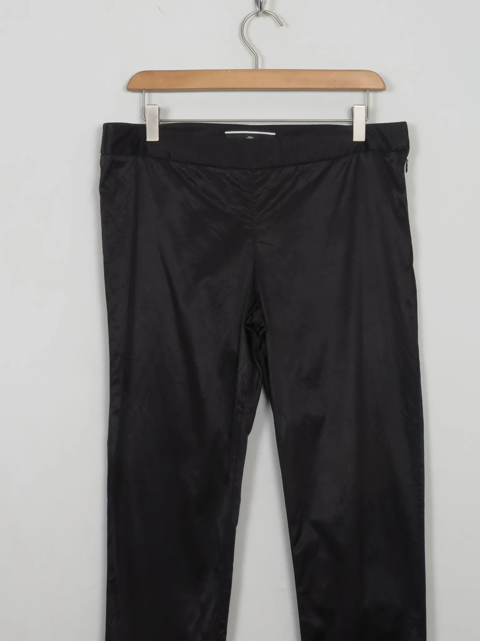 Women's Vintage Black Malene Birger Satin Trousers 31W