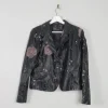 Women’s Vintage Black PU Leather Jacket M