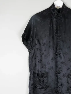 Women’s Vintage Black Silk Chinese Mandarin Top L