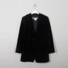 Women's Vintage Black Velvet Jacket M