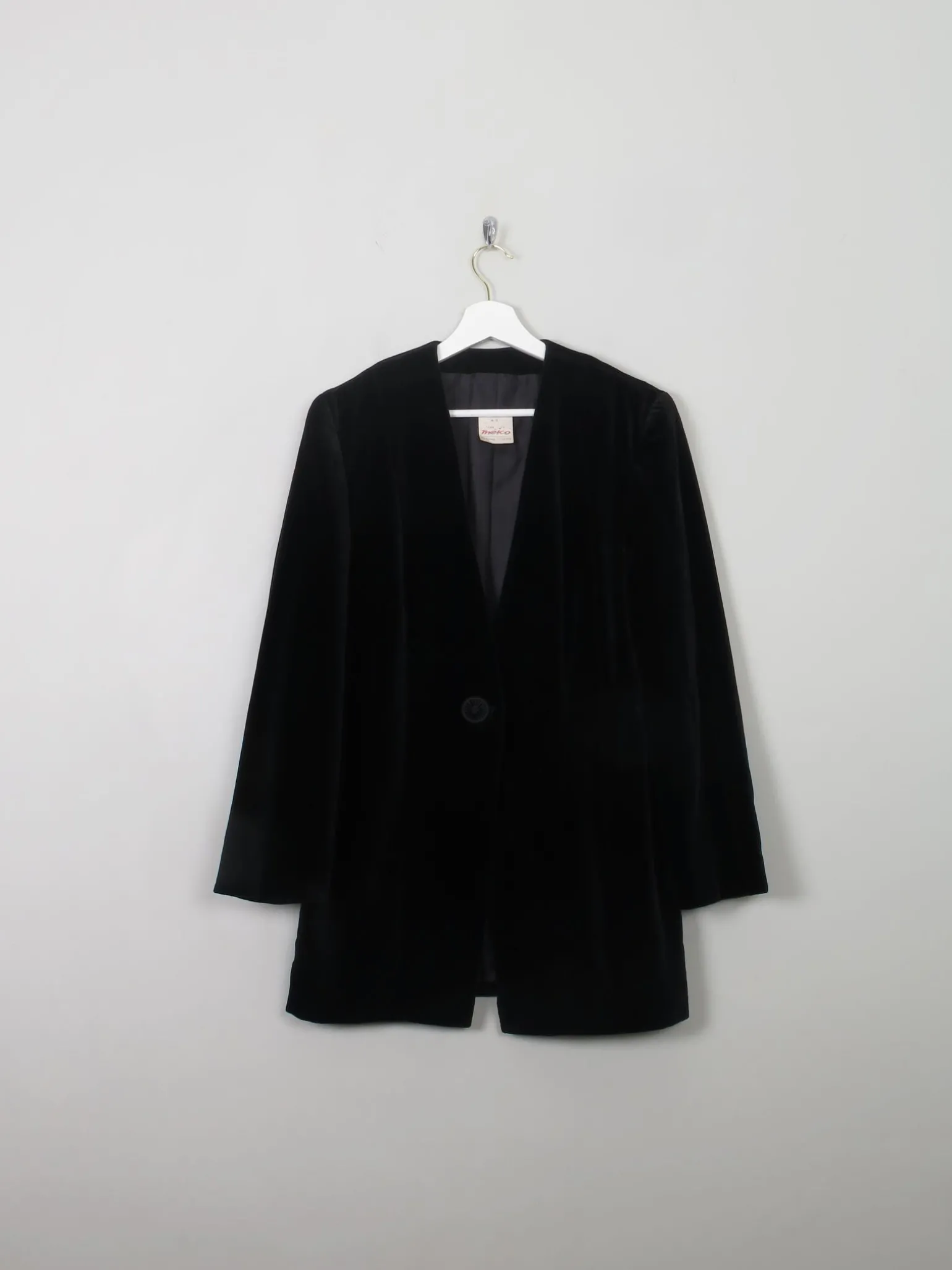 Women's Vintage Black Velvet Jacket M