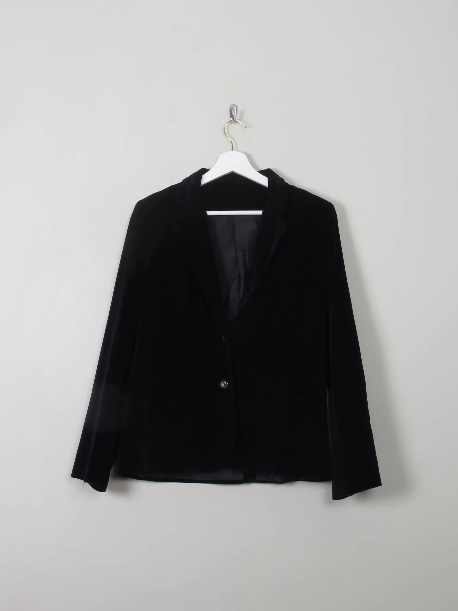 Women's Vintage Black Velvet Jacket S
