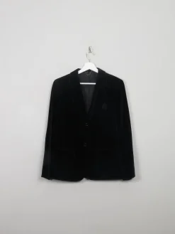 Women's Vintage Black Velvet Jacket S/M