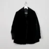 Women's Vintage Black Velvet Furry Jacket