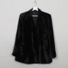 Women's Vintage Black Velvet Jacket L