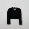Women's Vintage Black Velvet Bolero Jacket S