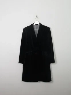 Women's Vintage Black Velvet Coat M