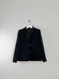 Women’s Vintage Black Velvet Tailored Jacket S