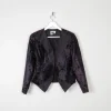 Women’s Vintage Black Velvet Bolero Jacket S
