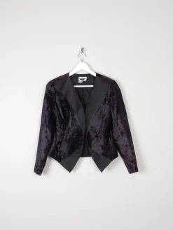 Women’s Vintage Black Velvet Bolero Jacket S