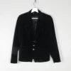 Womens Vintage Black Velvet Jacket XS