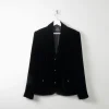 Women's Vintage Black Velvet Jacket M
