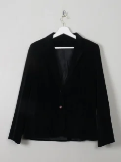 Women's Vintage Black Velvet Jacket S