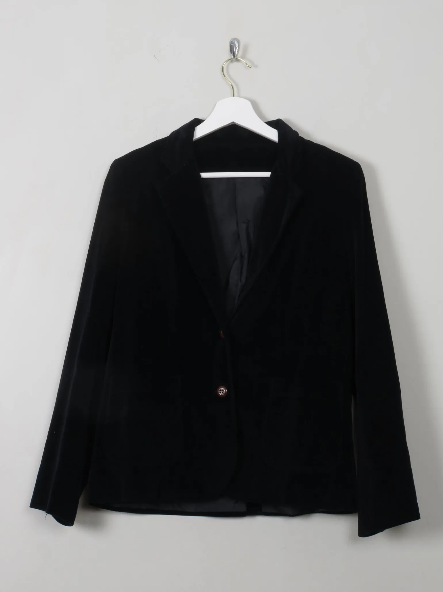 Women's Vintage Black Velvet Jacket S