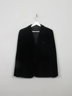 Women's Vintage Black Velvet Jacket S/M