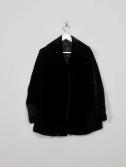 Women's Vintage Black Velvet Furry Jacket