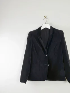 Women’s Vintage Black Velvet Tailored Jacket S