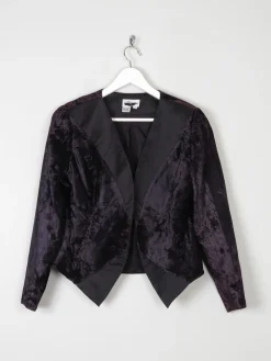 Women’s Vintage Black Velvet Bolero Jacket S