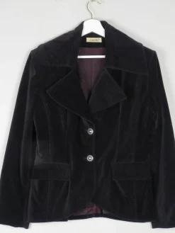 Women's Vintage Black Velvet Jacket S