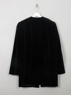 Women's Vintage Black Velvet Jacket M