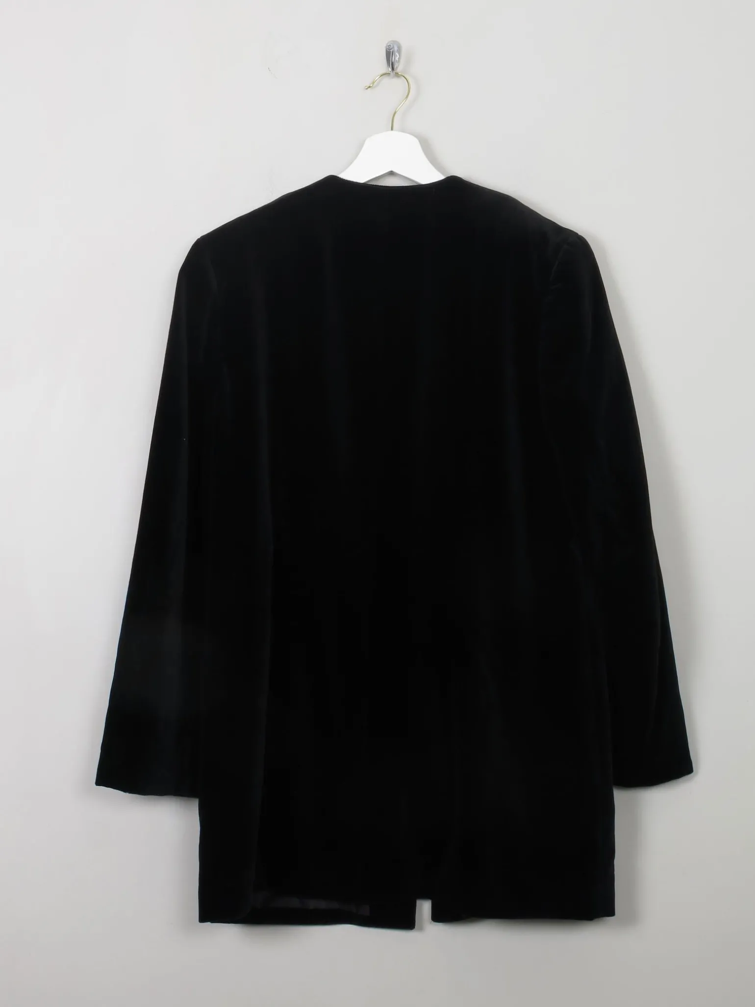 Women's Vintage Black Velvet Jacket M